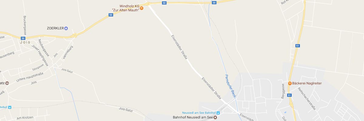 Map data ©2016 Google - Zur Alten Mauth, 7100 Neusiedl am See, Eisenstädter Straße 205