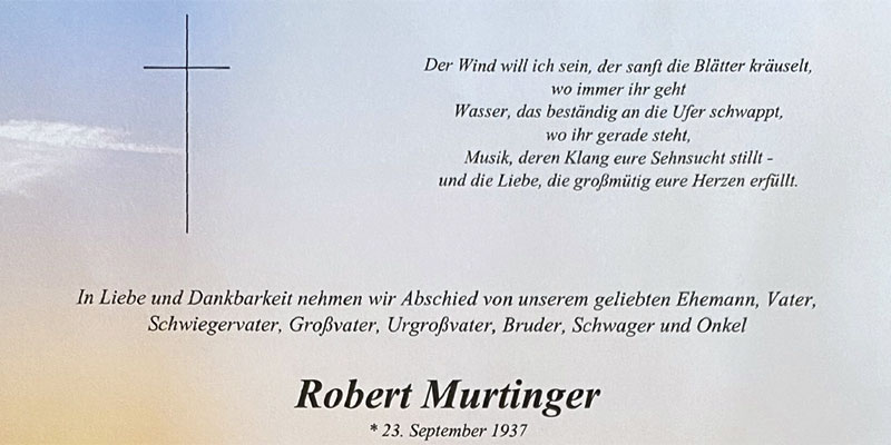 Traurige Nachricht - Robert Murtinger