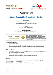 Ausschreibung Water Sports Challenge 2022